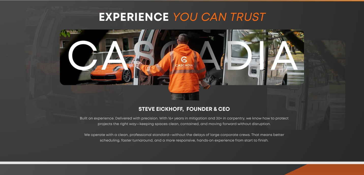 Cascadia proposal page showing Steve and trust messaging